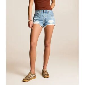 Levi's 501 Original Distressed High Rise Denim Shorts in Quiet Riot size 25 NWT